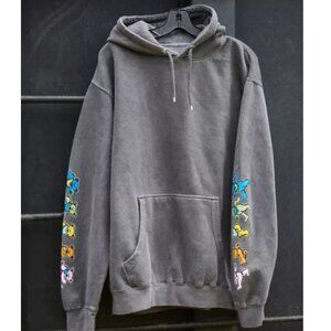 Grateful Dead Gray Hoodie With Colorful Bears on Sides - Size Small